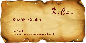 Kozák Csaba névjegykártya