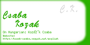 csaba kozak business card